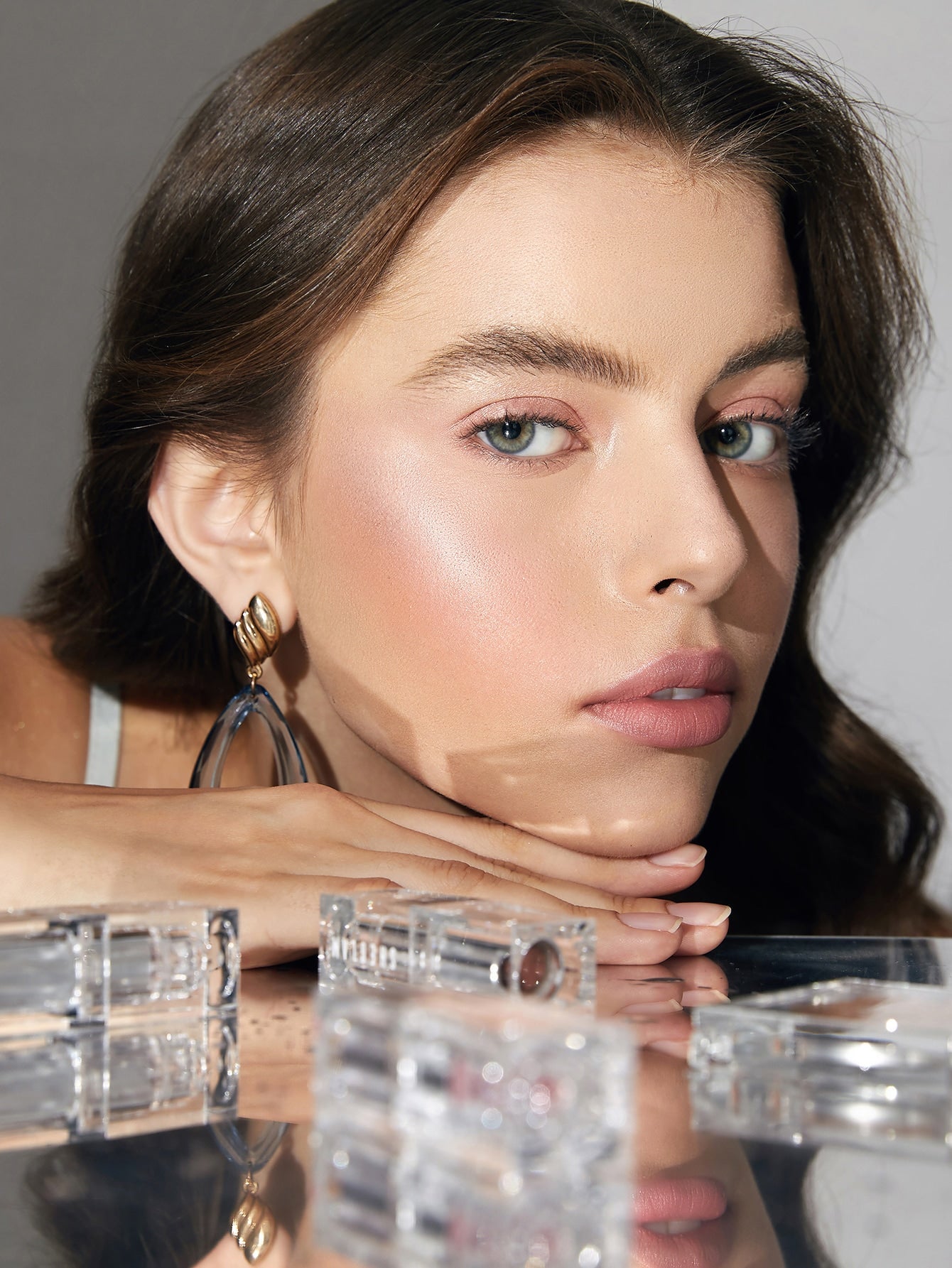 SHEGLAM Cosmic Crystal Mousse Highlighter - Highlighter Powder Shimmer Long Wear Brightening Non-Caking Pink Glow Highlighter - Negative Apparel