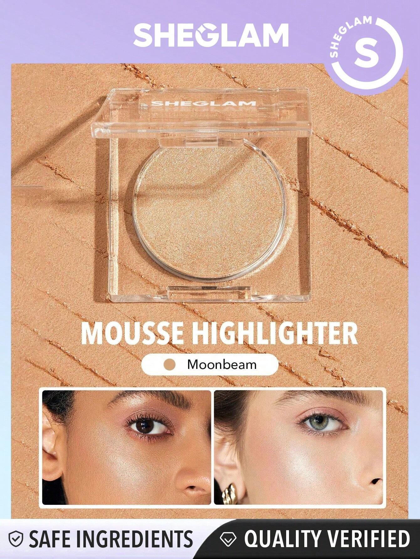 SHEGLAM Cosmic Crystal Mousse Highlighter - Powder Highlighter Shimmer Long Wear Brightening Non-Caking Glow Highlighter Black Friday Winter Gifts Highlighter - Negative Apparel