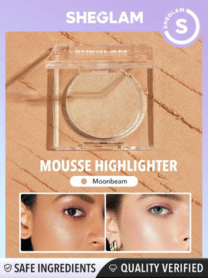 SHEGLAM Cosmic Crystal Mousse Highlighter - Powder Highlighter Shimmer Long Wear Brightening Non-Caking Glow Highlighter Black Friday Winter Gifts Highlighter - Negative Apparel