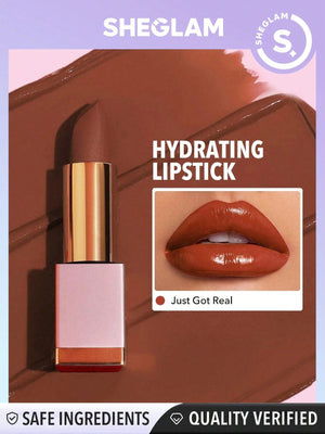 SHEGLAM Creme Allure Lipstick - Nude 8 Colors Moisturizing Lipstick Lip Glow Nourishing Essence Hydrating Lip Care - Negative Apparel