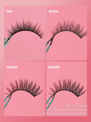 SHEGLAM Girl Next Door Natural False Eyelashes-Gia 3 Pairs Volume Manga Lashes Lightweight Comfortable Tapered Fuller Longer Thicker False Eyelashes DIY Eyelash Extension Fake Eyelashes Y2K Party Eyelashes - Negative Apparel
