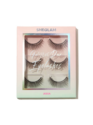 SHEGLAM Girl Next Door Natural False Eyelashes-Sasha 3 Pairs Extra Long Natural Lightweight Comfortable Tapered Fuller Longer Thicker False Eyelashes DIY Eyelash Extension Fake Eyelashes Y2K Party Eyelashes - Negative Apparel