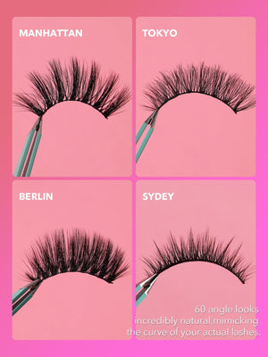 SHEGLAM Late Night Lover Full Volume False Eyelashes-Sydney 3 Pairs Lightweight Comfortable Tapered Natural Fuller Longer Thicker Fake False Eyelashes DIY Eyelash Extension Fake Eyelashes Black Friday Party False Eyelashes - Negative Apparel