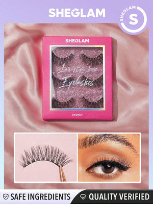 SHEGLAM Late Night Lover Full Volume False Eyelashes-Sydney 3 Pairs Lightweight Comfortable Tapered Natural Fuller Longer Thicker Fake False Eyelashes DIY Eyelash Extension Fake Eyelashes Black Friday Party False Eyelashes - Negative Apparel