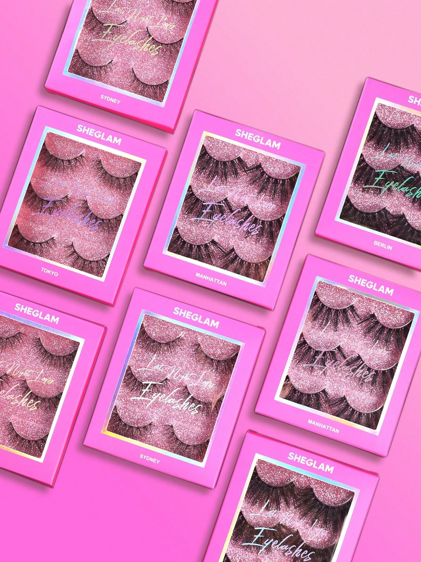 SHEGLAM Late Night Lover Full Volume False Eyelashes-Tokyo 3 Pairs Lightweight Comfortable Tapered Natural Fuller Longer Thicker Fake False Eyelashes DIY Eyelash Extension Eyelashes Black Friday Party False Eyelashes - Negative Apparel