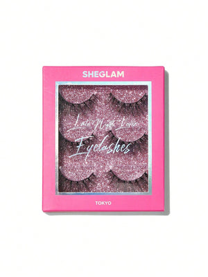 SHEGLAM Late Night Lover Full Volume False Eyelashes-Tokyo 3 Pairs Lightweight Comfortable Tapered Natural Fuller Longer Thicker Fake False Eyelashes DIY Eyelash Extension Eyelashes Black Friday Party False Eyelashes - Negative Apparel