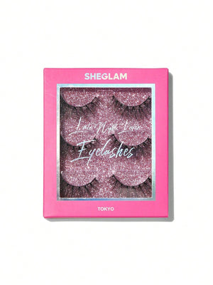 SHEGLAM Late Night Lover Full Volume False Eyelashes-Tokyo 3 Pairs Lightweight Comfortable Tapered Natural Fuller Longer Thicker Fake False Eyelashes DIY Eyelash Extension Eyelashes Black Friday Party False Eyelashes - Negative Apparel