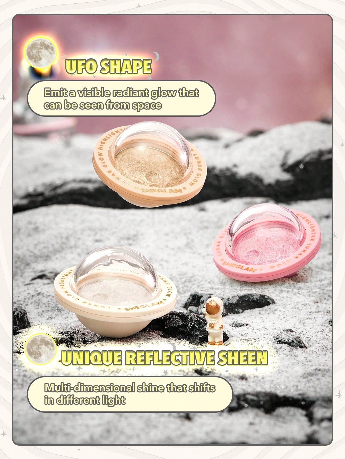 SHEGLAM Lunar Glow Highlighter-Heart Galaxy - Negative Apparel