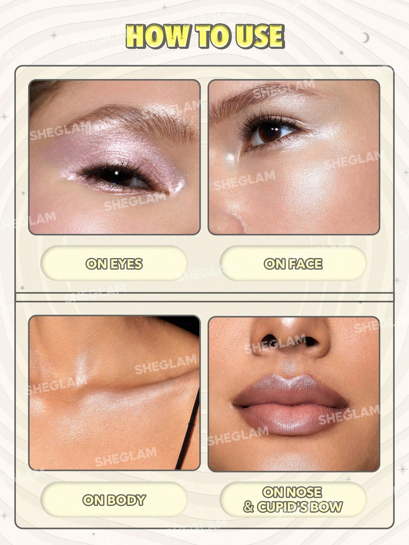 SHEGLAM Lunar Glow Highlighter-Heart Galaxy - Negative Apparel