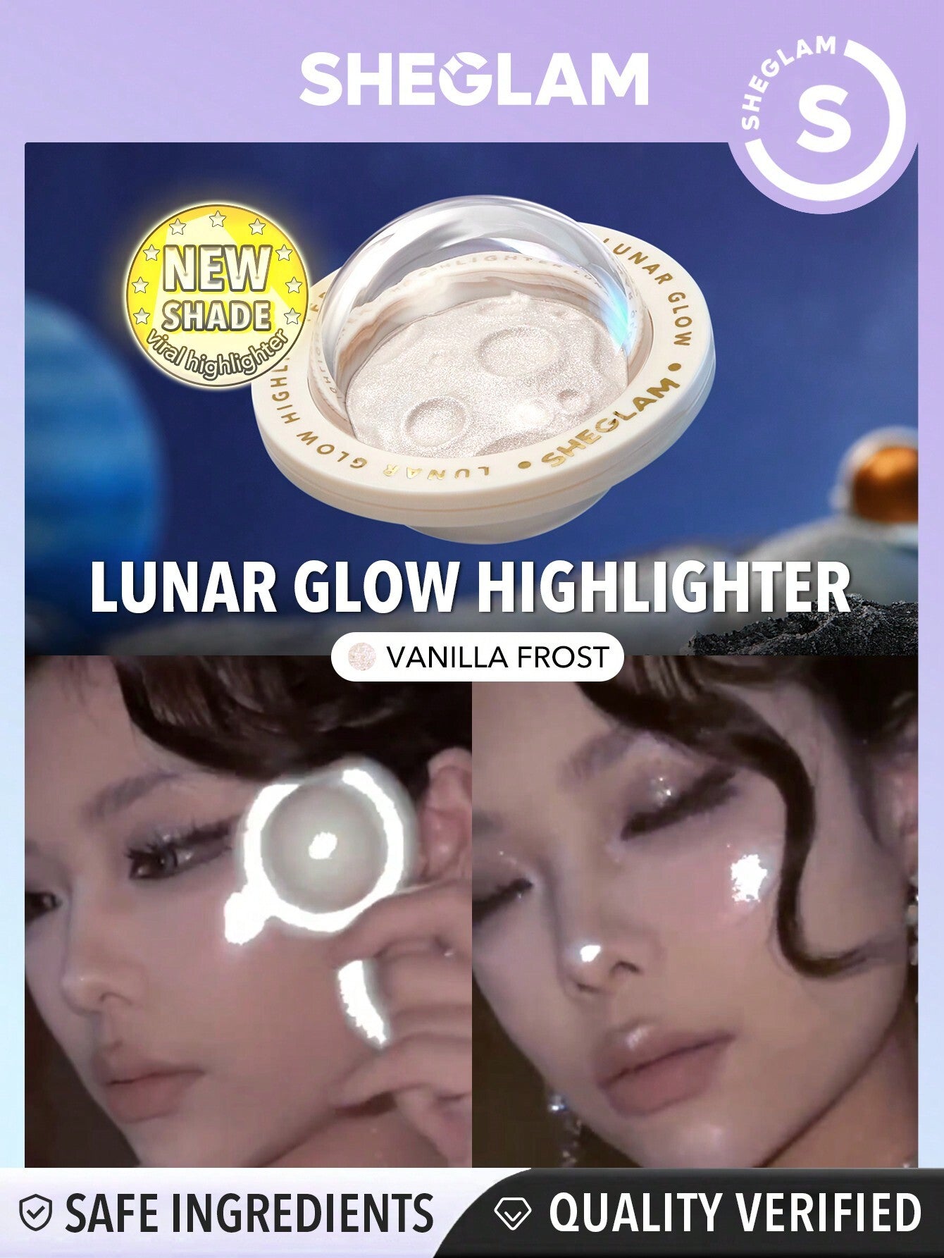 SHEGLAM Lunar Glow Highlighter-Heart Galaxy - Negative Apparel