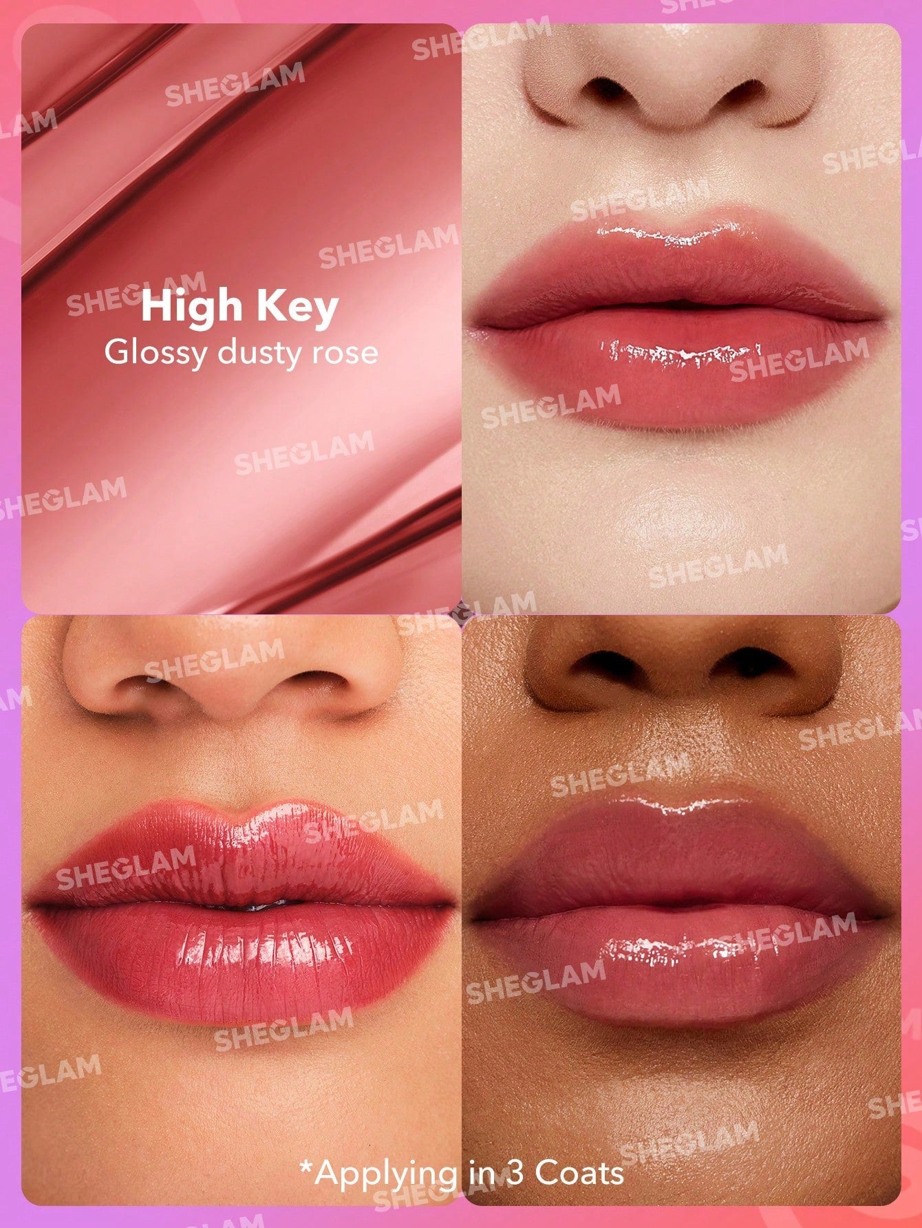 SHEGLAM Mirror Kiss High-Shine Lipstick-High Key - Negative Apparel