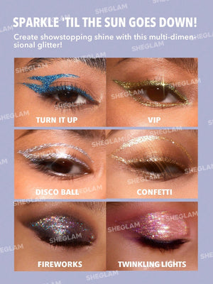 SHEGLAM Party Glitter Liner-Disco Ball Liquid Eyeshadow Gel Silver High Shine Long Lasting Highly Pigmented Long Wear Liquid Liner - Negative Apparel