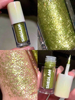 SHEGLAM Party Glitter Liner-Disco Ball Liquid Eyeshadow Gel Silver High Shine Long Lasting Highly Pigmented Long Wear Liquid Liner - Negative Apparel