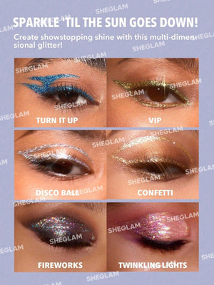 SHEGLAM Party Glitter Liner-Disco Ball Liquid Eyeshadow Gel Silver High Shine Long Lasting Highly Pigmented Long Wear Liquid Liner - Negative Apparel