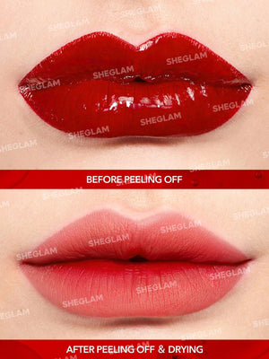 SHEGLAM Peel Talk Lip Tint-Tongue Twister Long-Lasting Waterproof Liquid Lipstick Peel Off Lip Stain High Pigment Tattoo Tint Black Friday Sale Gift Lip Tint - Negative Apparel