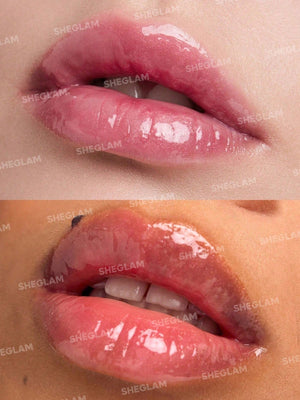 SHEGLAM Power Bouquet Lip Gloss -Power Petals Shiny Tinted Moisturizing Lip Gloss Plumping Non-Sticky Lip Oil Repairing Cherry Blossom Extract Lip Care - Negative Apparel