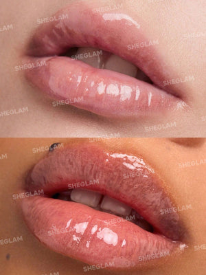 SHEGLAM Power Bouquet Lip Gloss -Power Petals Shiny Tinted Moisturizing Lip Gloss Plumping Non-Sticky Lip Oil Repairing Cherry Blossom Extract Lip Care - Negative Apparel
