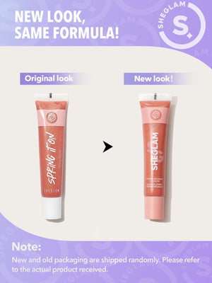 SHEGLAM Power Bouquet Lip Gloss -Power Petals Shiny Tinted Moisturizing Lip Gloss Plumping Non-Sticky Lip Oil Repairing Cherry Blossom Extract Lip Care - Negative Apparel