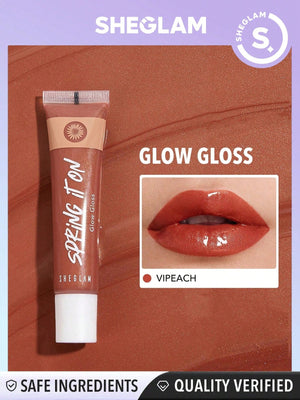 SHEGLAM Power Bouquet Lip Gloss -Power Petals Shiny Tinted Moisturizing Lip Gloss Plumping Non-Sticky Lip Oil Repairing Cherry Blossom Extract Lip Care - Negative Apparel