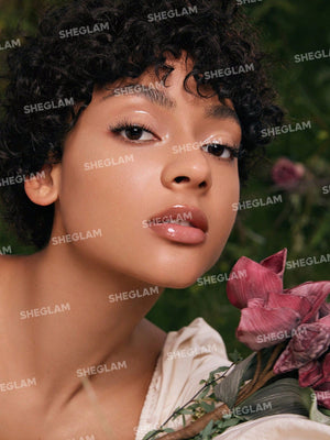 SHEGLAM Power Bouquet Lip Gloss -Power Petals Shiny Tinted Moisturizing Lip Gloss Plumping Non-Sticky Lip Oil Repairing Cherry Blossom Extract Lip Care - Negative Apparel