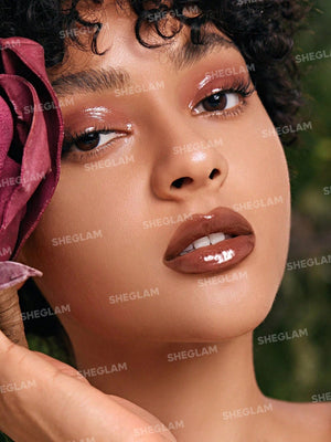 SHEGLAM Power Bouquet Lip Gloss -Power Petals Shiny Tinted Moisturizing Lip Gloss Plumping Non-Sticky Lip Oil Repairing Cherry Blossom Extract Lip Care - Negative Apparel