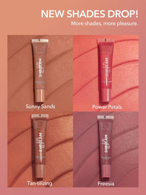 SHEGLAM Power Bouquet Lip Gloss -Power Petals Shiny Tinted Moisturizing Lip Gloss Plumping Non-Sticky Lip Oil Repairing Cherry Blossom Extract Lip Care - Negative Apparel
