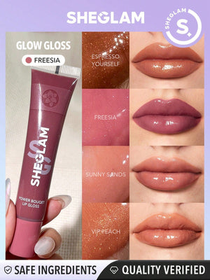 SHEGLAM Power Bouquet Lip Gloss -Shiny Tinted Moisturizing Lip Gloss - Negative Apparel
