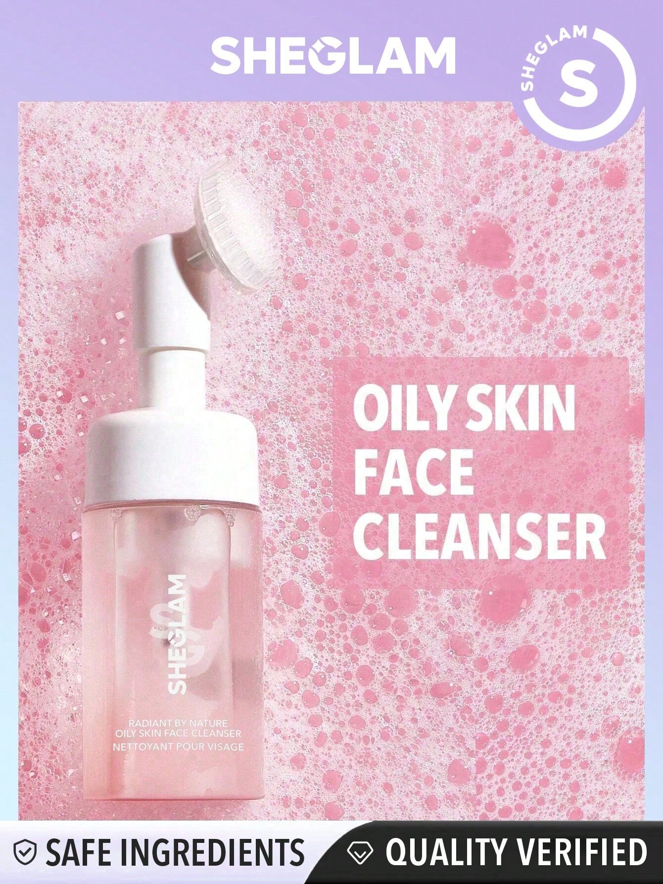 SHEGLAM Radiant By Nature Oily Skin Face Cleanser 100ml Hydrating Gentle Daily Facial Wash Liquid To Foam - Negative Apparel