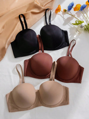 SHEIN 3pcs/Set Plus Size Wire - Free Bras - Negative Apparel