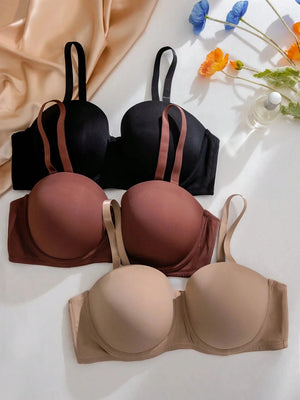 SHEIN 3pcs/Set Plus Size Wire - Free Bras - Negative Apparel