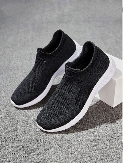 SHEIN Marled Slip On Running Shoes - Negative Apparel