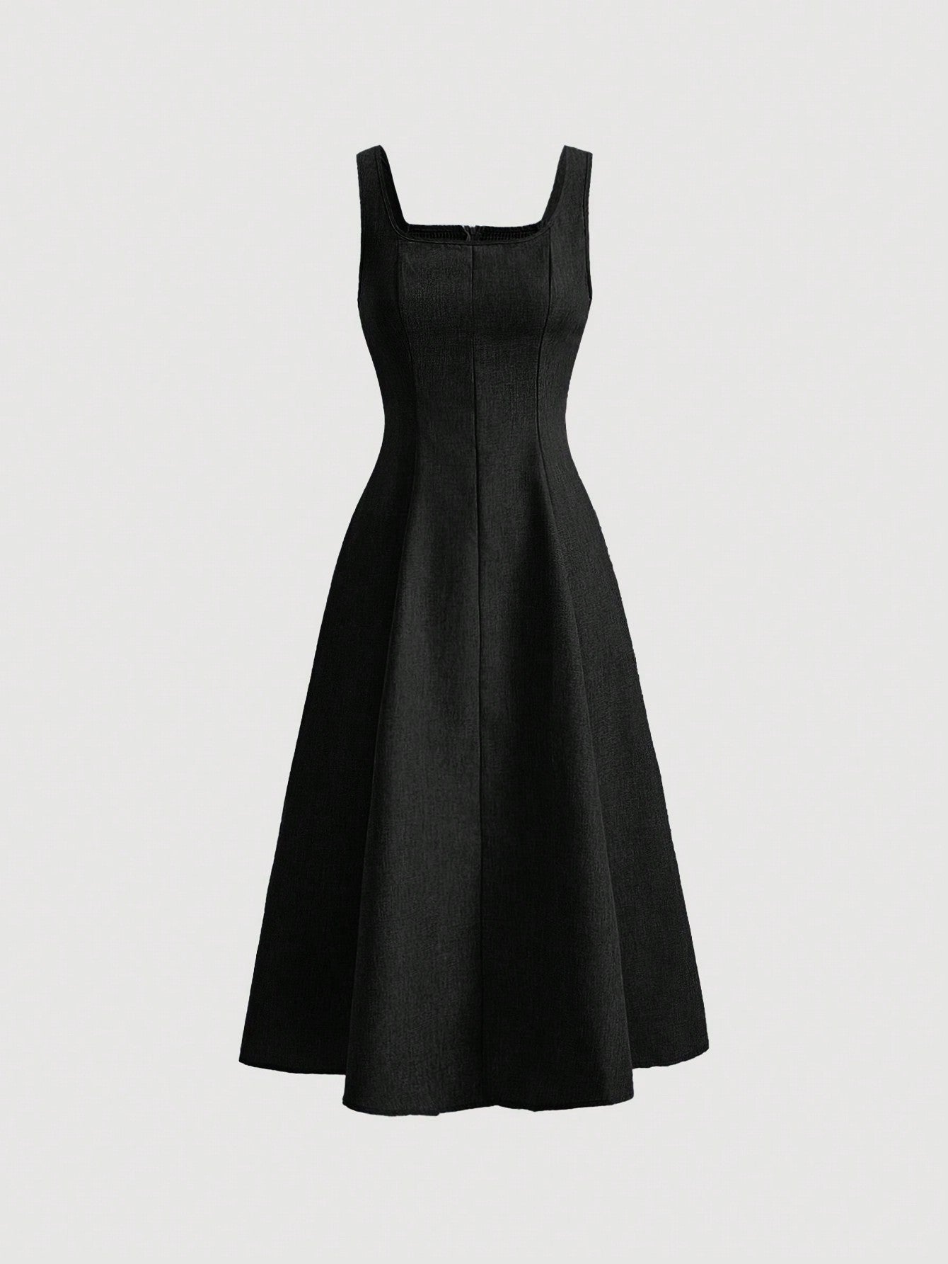 SHEIN MOD Ladies' Solid Color Square Neck Sleeveless Dress FD - Negative Apparel