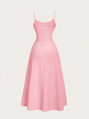 SHEIN MOD Minimalist & Versatile Romantic Women Camisole Dress Pink, Wedding Guest Dress - Negative Apparel