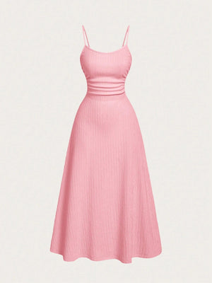 SHEIN MOD Minimalist & Versatile Romantic Women Camisole Dress Pink, Wedding Guest Dress - Negative Apparel