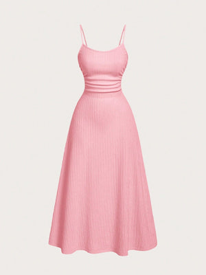 SHEIN MOD Minimalist & Versatile Romantic Women Camisole Dress Pink, Wedding Guest Dress - Negative Apparel