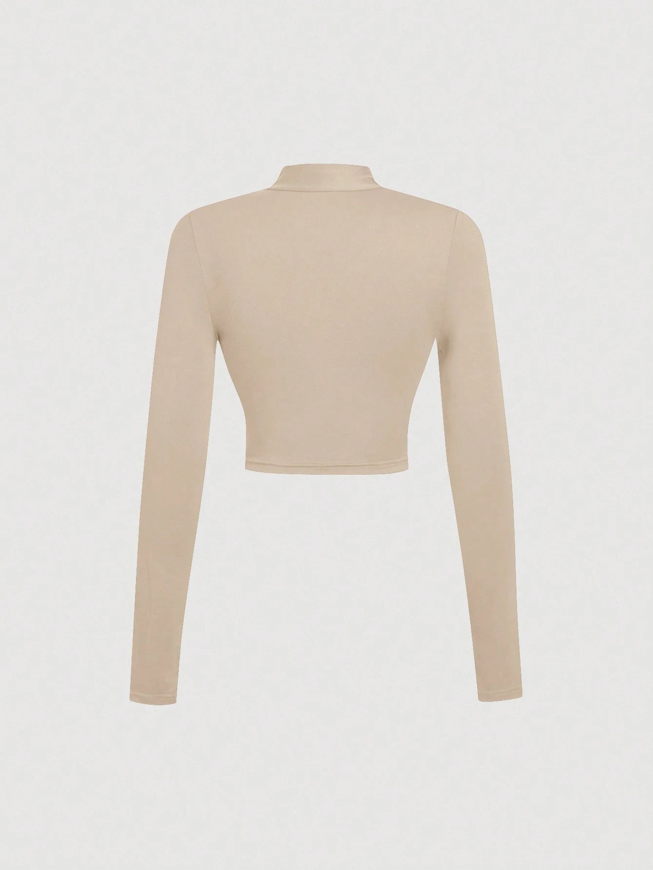 SHEIN MOD Women's Casual Khaki Bow Tie T-Shirt FD - Negative Apparel