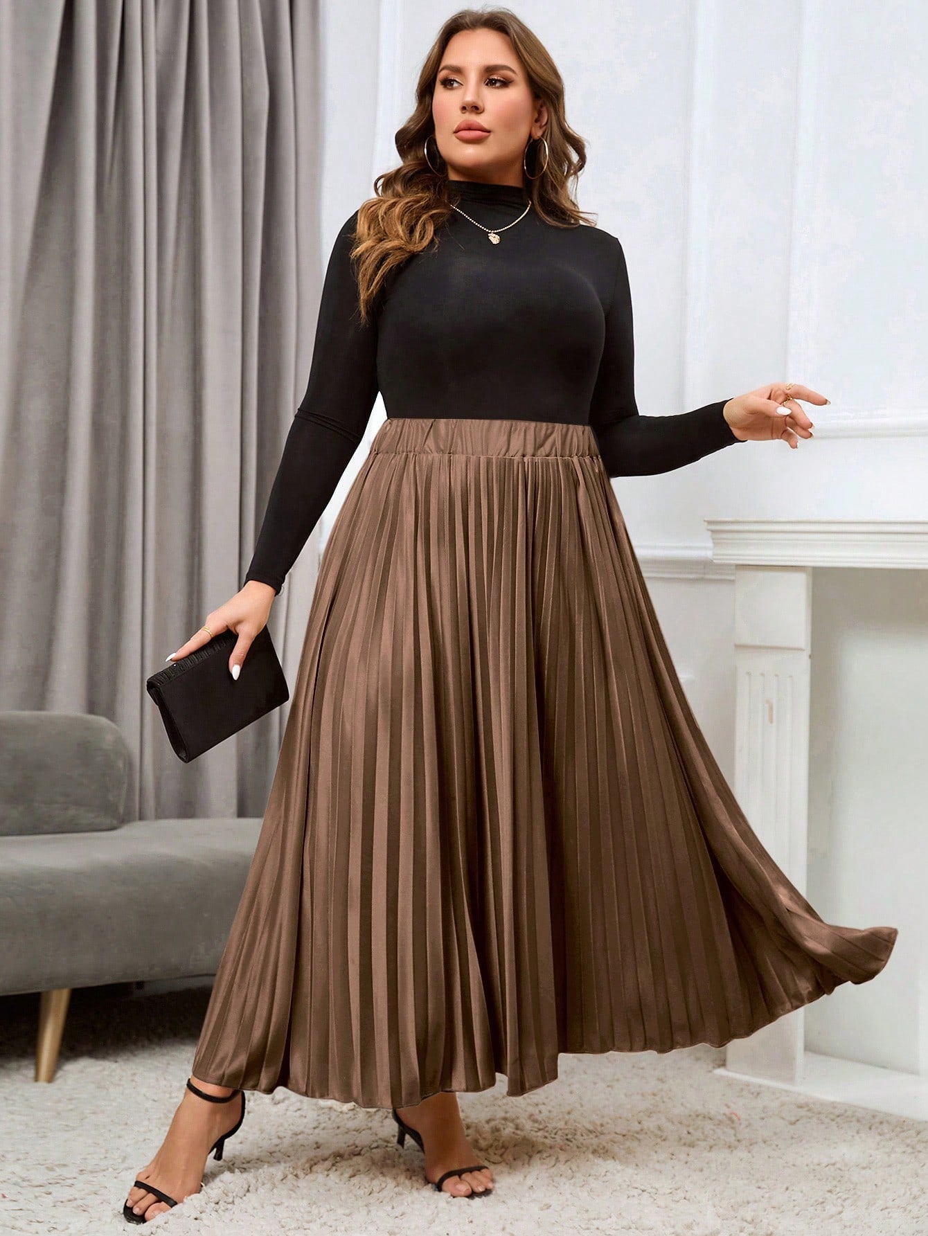 Plus size khaki skirt youtube best sale