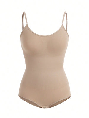 SHEIN SHAPE Solid Shapewear Bodysuit - Negative Apparel