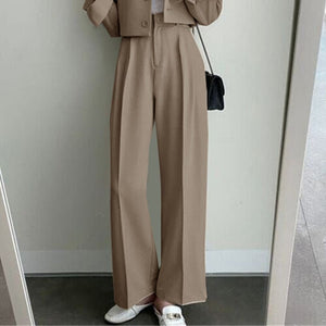 Short Blazer Suit Set for Women Including Pants - Negative Apparel