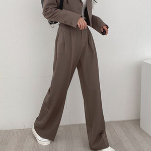 Short Blazer Suit Set for Women Including Pants - Negative Apparel