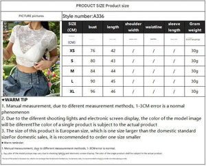 Short - sleeved lace bank flower fungus edge short T-shirt thin top women's clothing - Negative Apparel