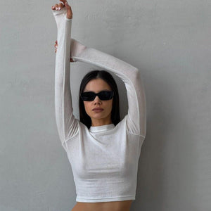 Shoulder pads women's casual long - sleeved t-shirt - Negative Apparel