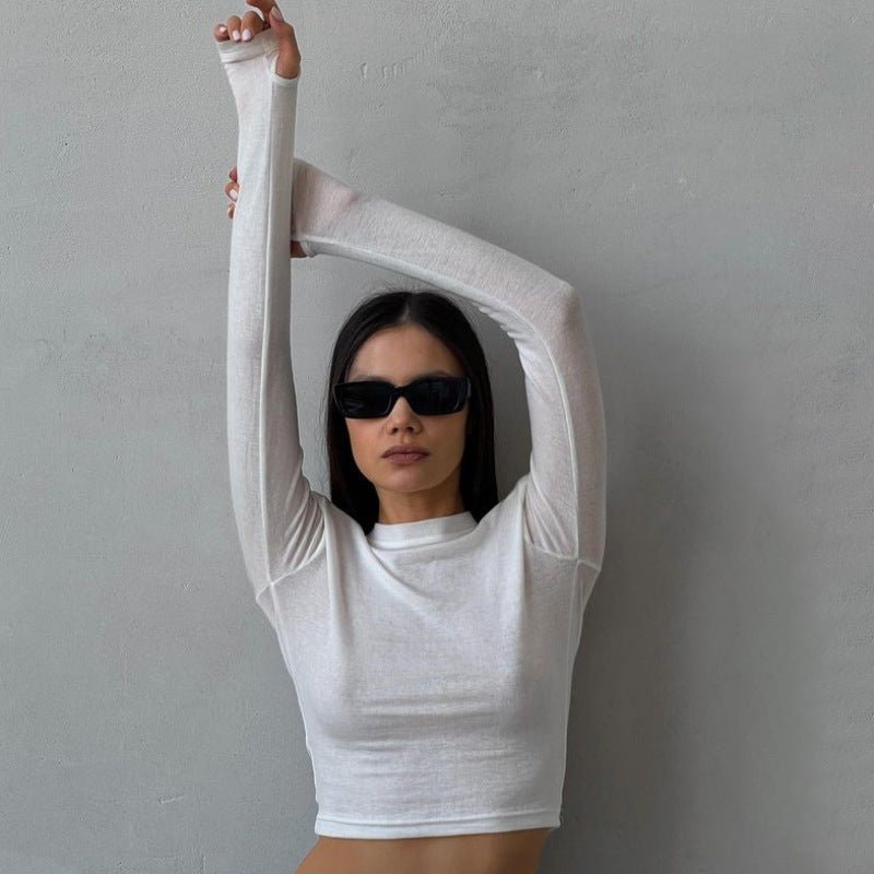 Shoulder pads women's casual long - sleeved t-shirt - Negative Apparel