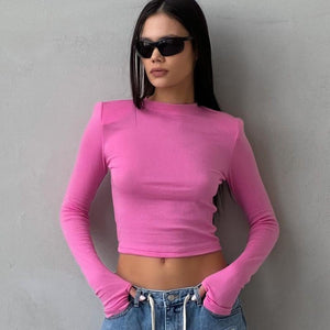 Shoulder pads women's casual long - sleeved t-shirt - Negative Apparel