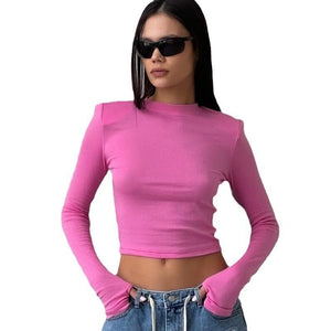 Shoulder pads women's casual long - sleeved t-shirt - Negative Apparel