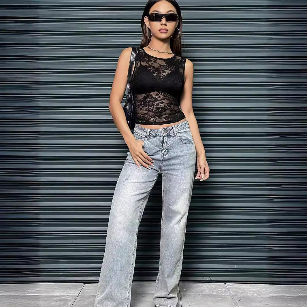 single - layer lace bra - free slim - fitting and thin vest - Negative Apparel