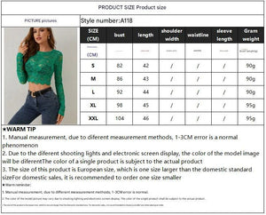 Single - layer lace long - sleeved short pullover slim and thin T-shirt top - Negative Apparel