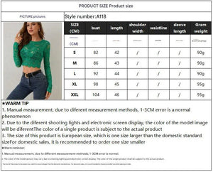 Single - layer lace long - sleeved short pullover slim and thin T-shirt top - Negative Apparel