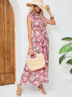 Sleeveless half - high collar design backless waist slim temperament dress party dress long dress - Negative Apparel