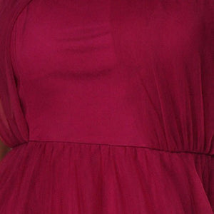 Sleeveless round neck off - shoulder beach vacation long Bohemian style swing dress - Negative Apparel